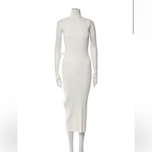 NWT Large Herve Leger Ivory Sleeveless Midi Dress